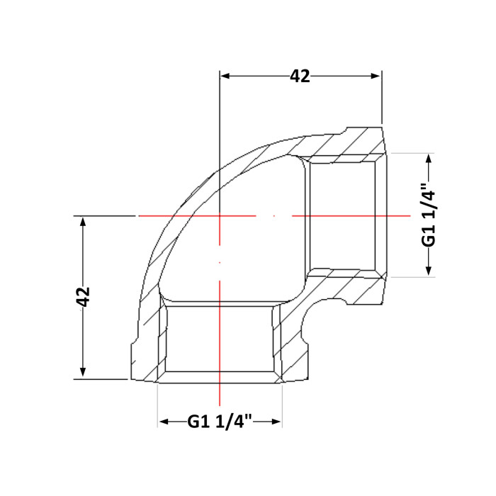Кут чавунний 1" 1/4 ВР (КЧ30632)