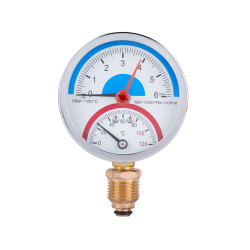 Термоманометр SD Plus 80 мм 1/2", нижнє підмикання SD1726B (SD1726B)