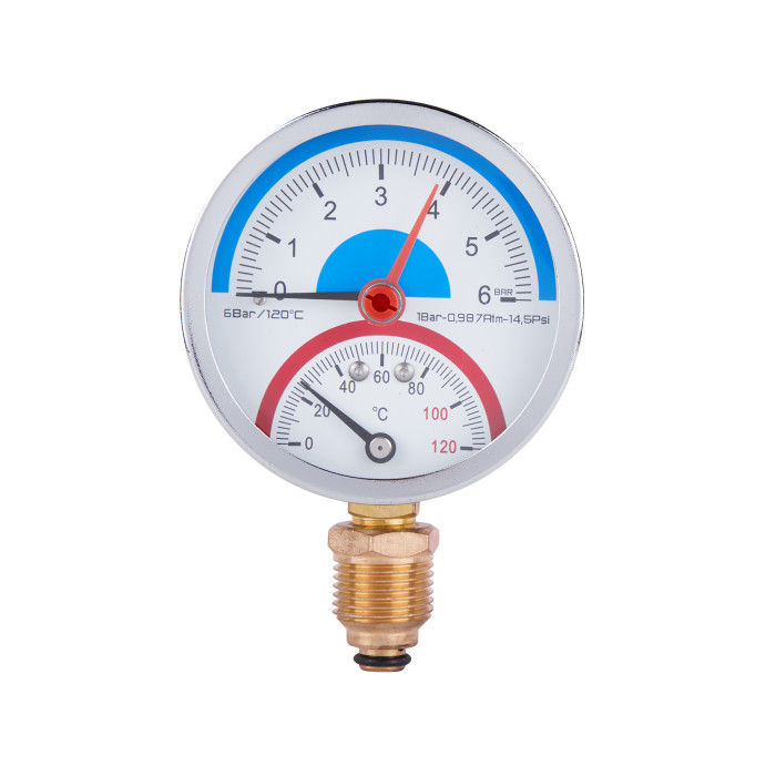 Термоманометр SD Plus 80 мм 1/2", нижнє підмикання SD1726B (SD1726B)