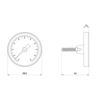 Термометр SD Plus 120ºC 63 мм накладний SD175 (SD175)