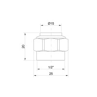 Наконечник Icma 1/2" для мідної труби 15 мм №90 (81090FF06)