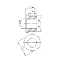 Футорка чавунна радіаторна 1" 1/4х3/4" ВЗ ліва (КЧ3133220L)