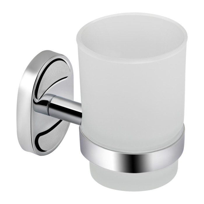Склянка з тримачем Lidz Oreo 0401 настінний (матове скло) LDORE0401CRM22163 Chrome (LDORE0401CRM22163)