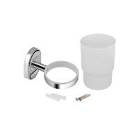 Склянка з тримачем Lidz Oreo 0401 настінний (матове скло) LDORE0401CRM22163 Chrome (LDORE0401CRM22163)
