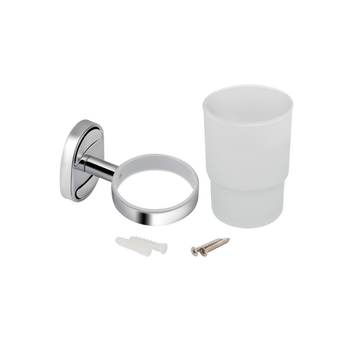 Склянка з тримачем Lidz Oreo 0401 настінний (матове скло) LDORE0401CRM22163 Chrome (LDORE0401CRM22163)