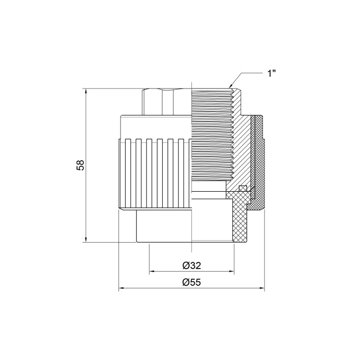 Муфта PPR Thermo Alliance 32х1" ВР (DSB207)
