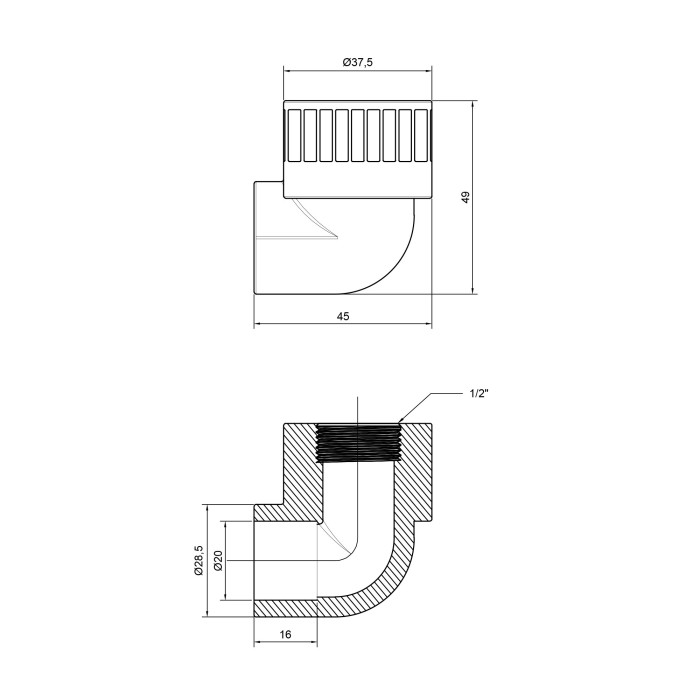 Уголок PPR Thermo Alliance 20х1/2" ВР (DSE2015)