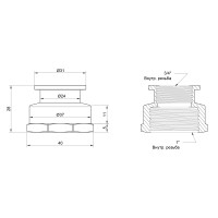 Муфта Icma 3/4"х1" ВР №1214 (811214AEAF06)