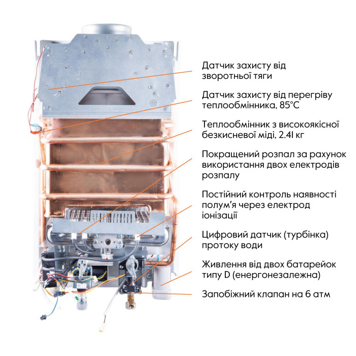 Колонка газова димохідна Thermo Alliance JSD20-10N-QB 10 л EURO+ (JSD2010NQBEUROPLUS)