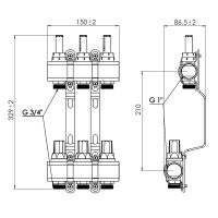 Колектор з витратомірами SD Forte 1" 3 виходи SF001W3 (SF001W3)