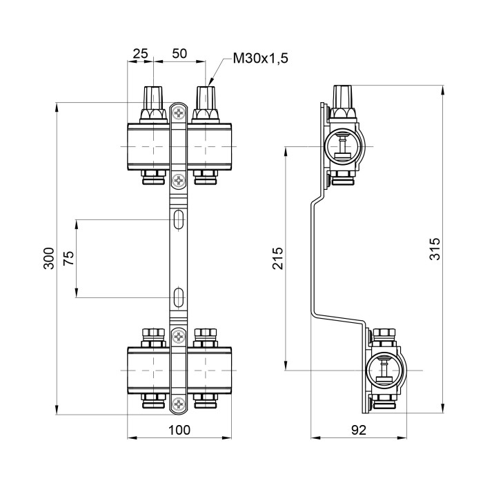 Коллектор SD Forte 1" 2 выхода SF002W2 (SF002W2)