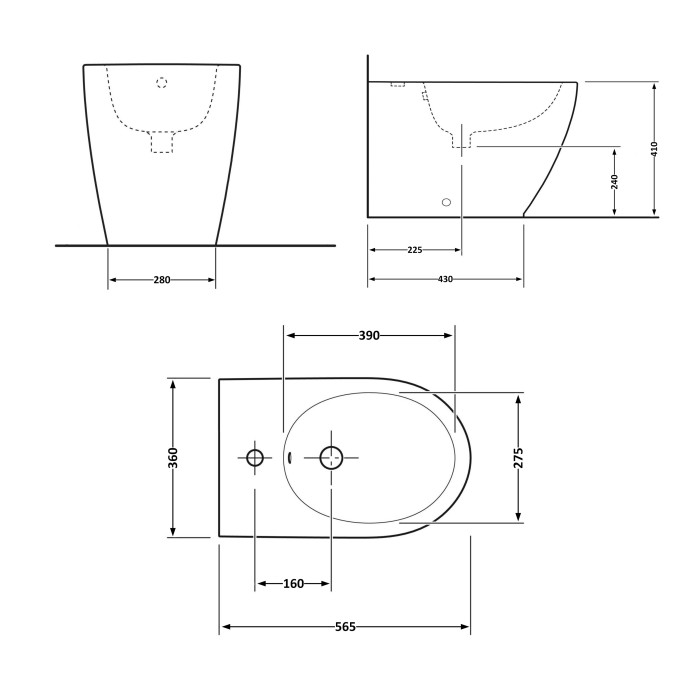 Біде підлогове Qtap Robin 560x355x410 White QT13441381W (QT13441381W)