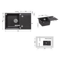 Кухонна мийка Lidz 790x495/230 GRF-13 (LIDZGRF13790495230) (LIDZGRF13790495230)
