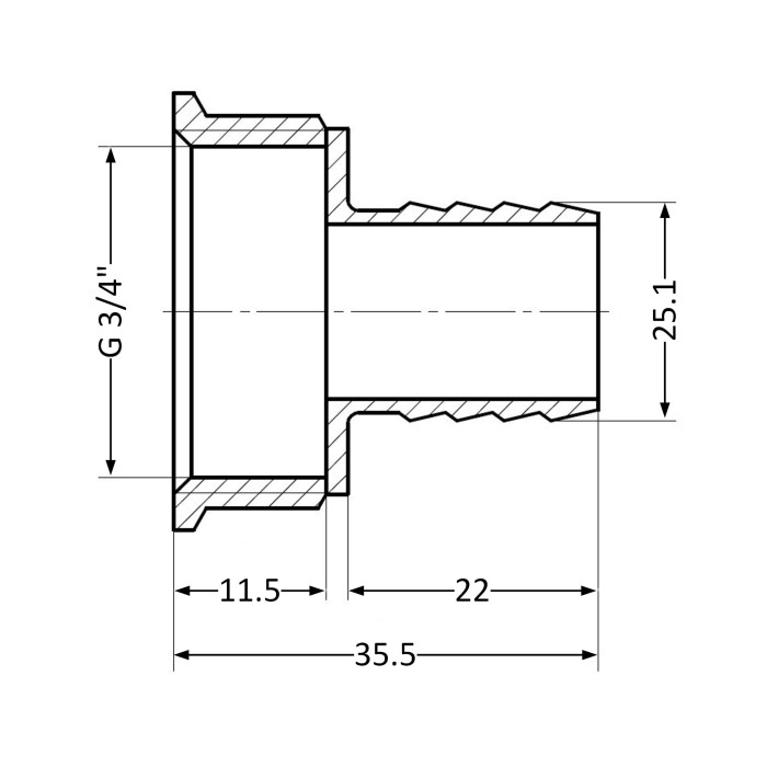 Штуцер SD Plus 25х3/4" ВР SD4262025 (SD4262025)