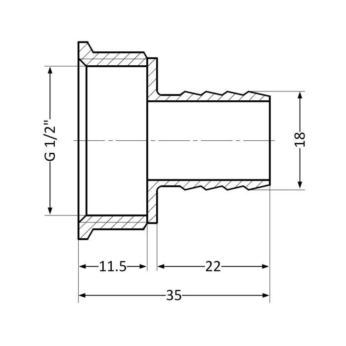 Штуцер SD Plus 18х1/2" ВР SD4261518 (SD4261518)