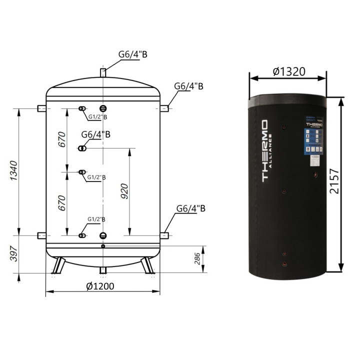 Теплоаккумулятор Thermo Alliance TA-ТАМ-00 2000 60 мм (TAТАМ002000(60))