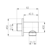 Підключення для шланга Qtap Spojeni округле QTCRBB030 Black Matt (QT809910842856OB)