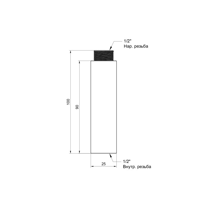 Подовжувач SD Plus 90х1/2" хром SD1301590 (SD1301590)