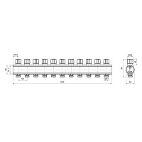 Коллектор Icma с регулирующими вентилями 1" 11 выходов №1105 (Blue) (871105PT0512)