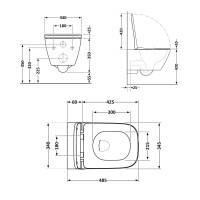 Унітаз підвісний Qtap Crow безобідковий з сідінням Soft-close QT05335171W (QT05335171W)