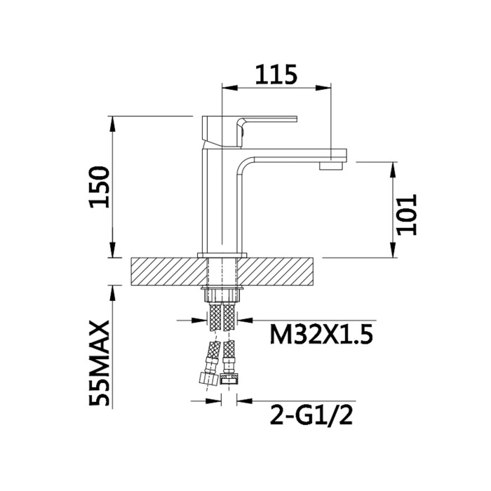 Змішувач для раковини Lidz Dozorca 001 (k35) LDDOZ001CRM45403 Chrome (LDDOZ001CRM45403)