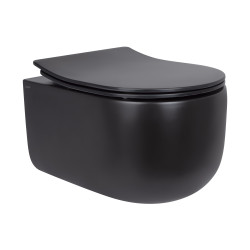 Унітаз підвісний Qtap Taurus безободковий з сидінням Soft-close QT2433084EUQMB (QT2433084EUQMB)