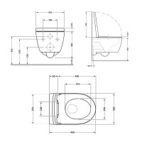 Унітаз підвісний Qtap Taurus безободковий з сидінням Soft-close QT2433084EUQMB (QT2433084EUQMB)