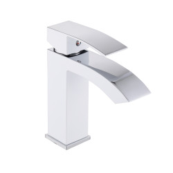 Змішувач для раковини Qtap Swan Cascada QTSWA270CRW45568 Chrome/White (QTSWA270CRW45568)