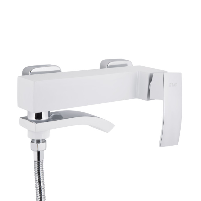 Змішувач для ванни Qtap Swan Cascada з поворотним виливом (з душовим гарнітуром) QTSWA260CRW45569 Chrome/White (QTSWA260CRW45569)