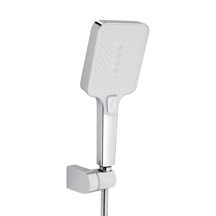 Змішувач для ванни Qtap Swan Cascada з поворотним виливом (з душовим гарнітуром) QTSWA260CRW45569 Chrome/White (QTSWA260CRW45569)