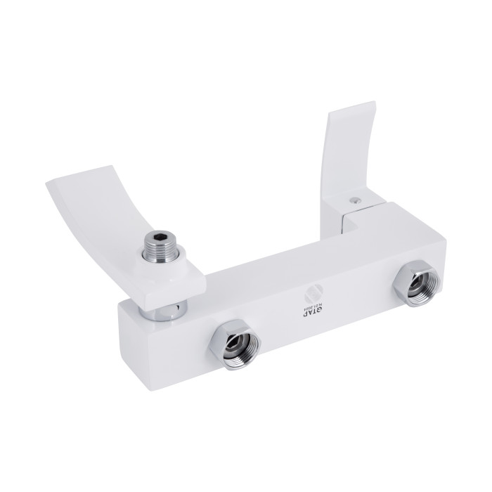 Змішувач для ванни Qtap Swan Cascada з поворотним виливом (з душовим гарнітуром) QTSWA260CRW45569 Chrome/White (QTSWA260CRW45569)