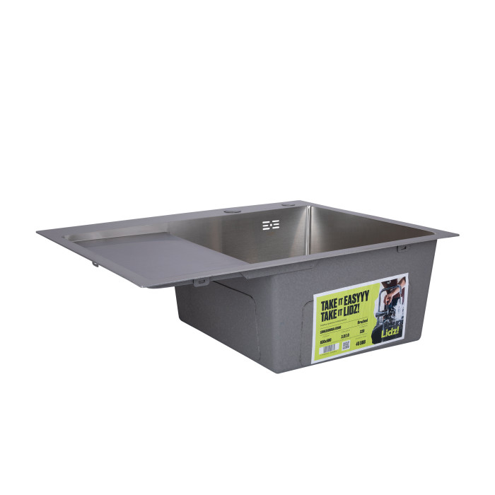 Мийка для кухні інтегрована Lidz Handmade H6350L крило ліворуч (LDH6350BRUL45588) Brushed Steel 3,0/1,0 мм (LDH6350BRUL45588)
