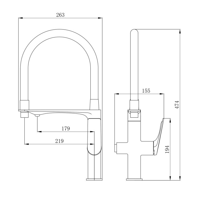 Змішувач для кухні Qtap Vlasta New з гнучким виливом з підключенням для питної води QTVLA364CRM45648 Chrome (QTVLA364CRM45648)