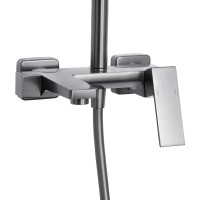 Душова система універсальна Qtap Gemini на три споживача (з виливом) QTGEM111GMB45688 Gunmetal Black PVD (QTGEM111GMB45688)