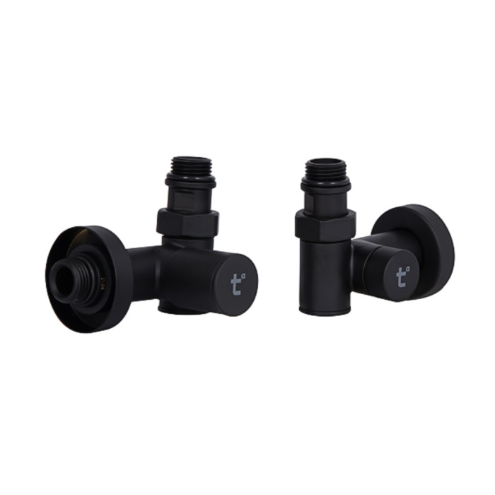 Комплект кранів Thermo Alliance Standart 1/2" чорний, для рушникосушарки кутовий SF395W15HEB (SF395W15HEB)