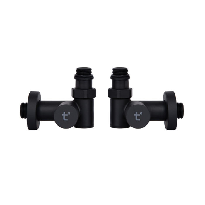 Комплект кранів Thermo Alliance Standart 1/2" чорний, для рушникосушарки кутовий SF395W15HEB (SF395W15HEB)