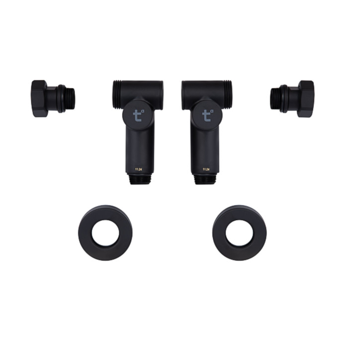 Комплект кранів Thermo Alliance Standart 1/2" чорний, для рушникосушарки кутовий SF395W15HEB (SF395W15HEB)