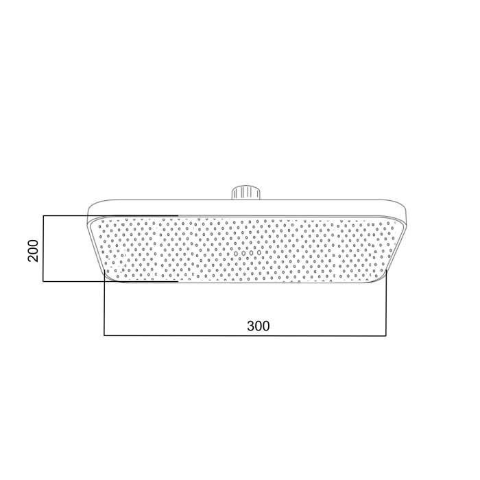 Лійка для верхнього душу Qtap Hlavova 300x200 мм прямокутна QTHLA107BLM45783 Black Matt (QTHLA107BLM45783)