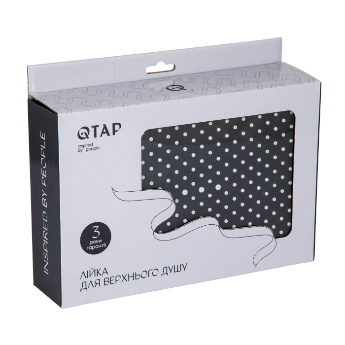Лійка для верхнього душу Qtap Hlavova 300x200 мм прямокутна QTHLA107BLM45783 Black Matt (QTHLA107BLM45783)
