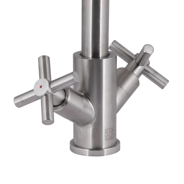 Змішувач для кухні Lidz Wind 161F двохвентильний LDWIN161FNKS46098 Nickel (LDWIN161FNKS46098)