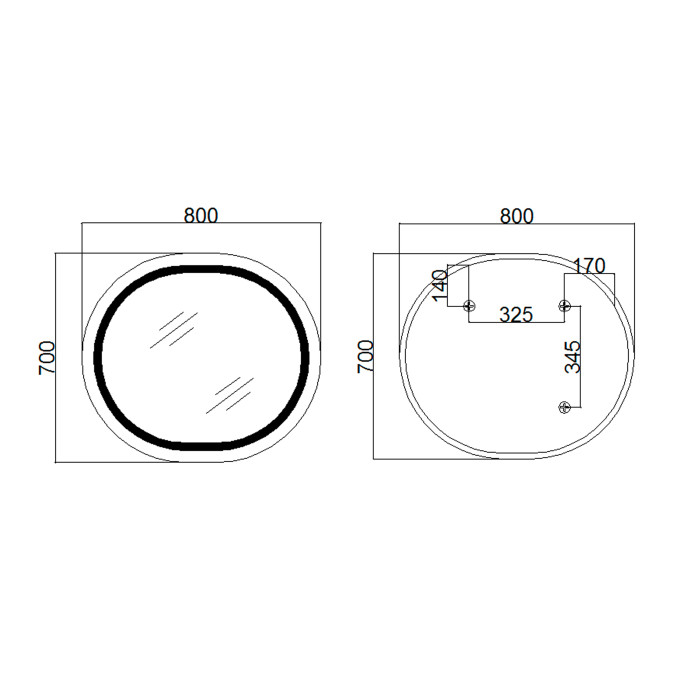 Дзеркало Qtap Gemini 800х700 з LED-підсвічуванням Touch, з антизапотіванням, з димером, рег. темп. кольору (3000-6500K) Reverse QT2578R8070 (QT2578R8070)