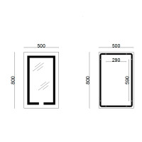 Дзеркало Lidz Kubis 500х800 з LED-підсвічуванням Touch, з антизапотіванням, з димером, рег. яскравості LD78LF9365080 (LD78LF9365080)