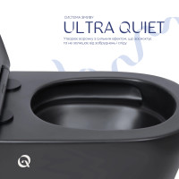Унітаз підвісний Qtap Scorpio Ultra Quiet безобідковий з сидінням Soft-close MATT BLACK QT14332380AMB (QT14332380AMB)