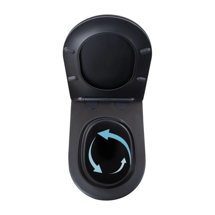Унітаз підвісний Qtap Scorpio Ultra Quiet безобідковий з сидінням Soft-close MATT BLACK QT14332380AMB (QT14332380AMB)