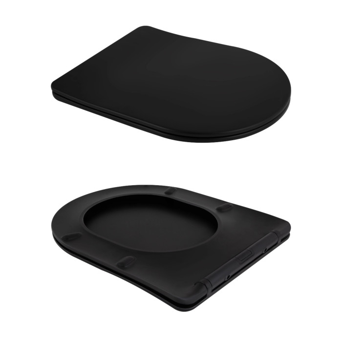Унітаз підвісний Qtap Scorpio Ultra Quiet безобідковий з сидінням Soft-close MATT BLACK QT14332380AMB (QT14332380AMB)