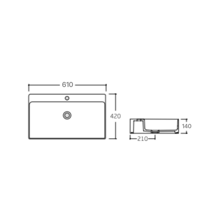 Раковина Qtap Nando LT 610х420х140 White QT12116146W (QT12116146W)