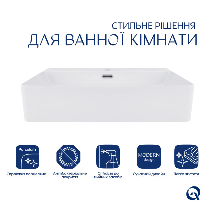 Раковина Qtap Nando LT 610х420х140 White QT12116146W (QT12116146W)