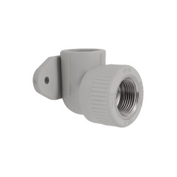 Уголок PPR Blue Ocean настенный с креплением 25х3/4", 90° ВР (BOITE12502XXX)