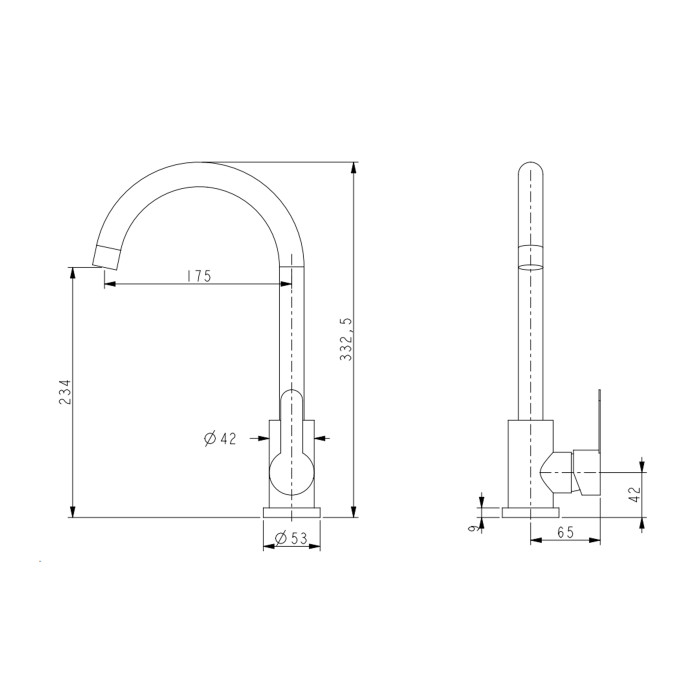 Змішувач для кухні U-образний Brinex Pure 015F U-образний  Graphite BRIPUR015FGRP (BRIPUR015FGRP)