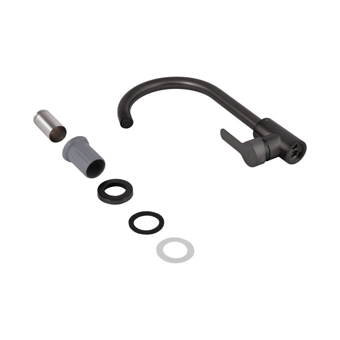 Змішувач для кухні U-образний Brinex Pure 015F U-образний  Graphite BRIPUR015FGRP (BRIPUR015FGRP)